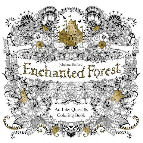 Enchanted Forestイギリス魔法森林手描き塗り絵本秘密ガー...