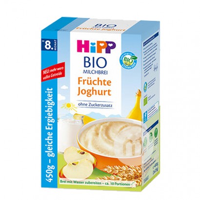 【2点】HiPPドイツ喜宝オーガニックフルーツヨーグルト米粉8ヶ月以上450 g