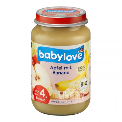 【2点】Babyloveドイツベイビーアイオーガニックアップルバナナ泥4ヶ月以上