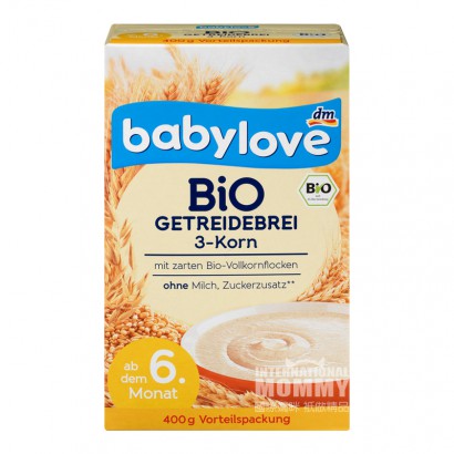 【4件】Babyloveドイツベイビーアイオーガニック3種純穀栄養米粉6ヶ月以上