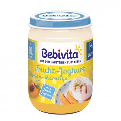 【2点】Bebivitaドイツ貝唯他西番蓮桃ヨーグルトミックス泥10ヶ月以上