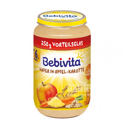 【2点】Bebivitaドイツ貝唯他リンゴニンジンオートミール混合泥6ヶ月以上