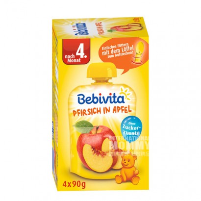 Bebivitaドイツ貝唯他桃リンゴ泥吸楽4ヶ月以上360 g