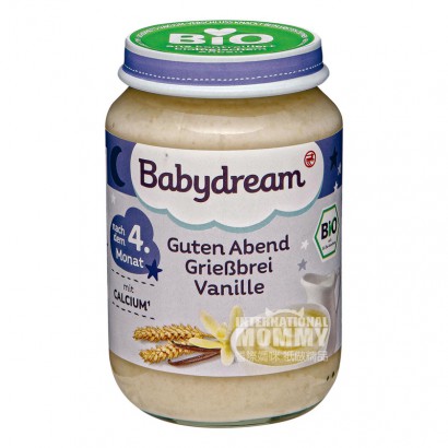 BabydreamドイツBabydreamオーガニックバニラミルク粗麺おやすみ泥4ヶ月以上*6
