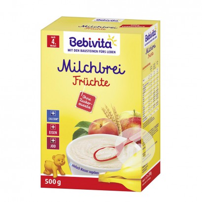 【2点】Bebivitaドイツ貝唯他穀物果物牛乳栄養米粉4ヶ月以上500 g
