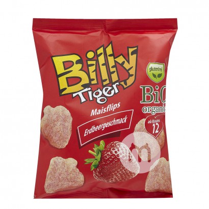 【2点】Billy TigerポーランドBilly Tigerオーガニックイチゴ味コーンロール12ヶ月以上