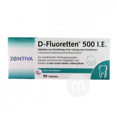 【4件】D-FluorettenドイツビタミンD 3含フッ素カルシウム錠90粒