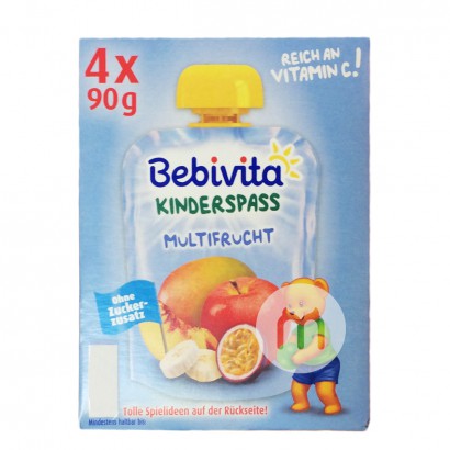 【2点】Bebivitaドイツ貝唯他リンゴ桃百香果マンゴー果泥吸吸楽12ヶ月以上360 g