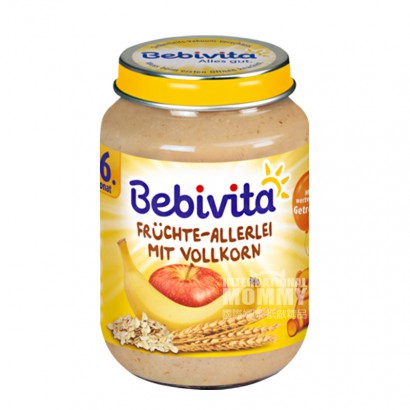【2点】Bebivitaドイツ貝唯他バナナリンゴ全穀物混合泥6ヶ月以上