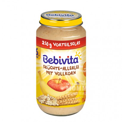 【2点】Bebivitaドイツ貝唯他バナナリンゴ全穀物混合泥6ヶ月以上...