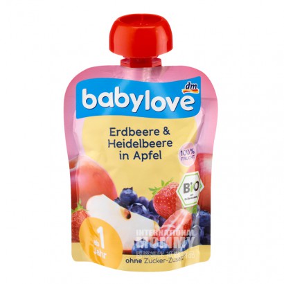 Babyloveドイツ宝贝爱有机苹果莓蓝莓果泥吸吸乐1歳以上90 g