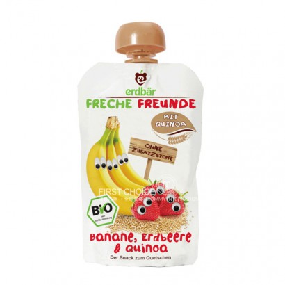 Erdbarドイツエロクマ有机児童果泥吸楽楽バナナイチゴ谷物味*6件