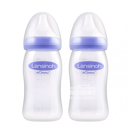 LansinohアメリカランスノmOmma自然波シリーズpp哺乳瓶240 ml*2件0-6ヶ月
