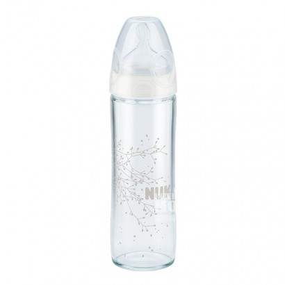 NUKドイツNUKクラシックワイドシリカゲル乳首ガラス哺乳瓶240 ml 0-6ヶ月