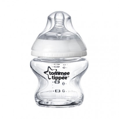 Tommee Tippeeイギリス湯美天地母乳自然シリーズ膨張防止幅口径ガラス哺乳瓶150 ml 0ヶ月以上