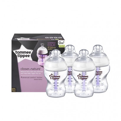 Tommee Tippeeイギリス湯美天地広口膨張防止PP哺乳瓶4*260 ml 0-3ヶ月