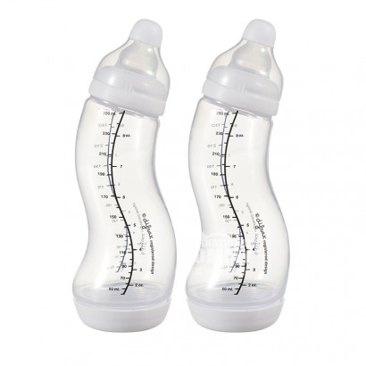 Difraxオランダ迪福膨張防止S型標準口径哺乳瓶250 ml 2本0ヶ月以上白色