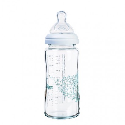 TigexフランスTigex幅口径膨張防止ガラス哺乳瓶240 ml 0-6ヶ月