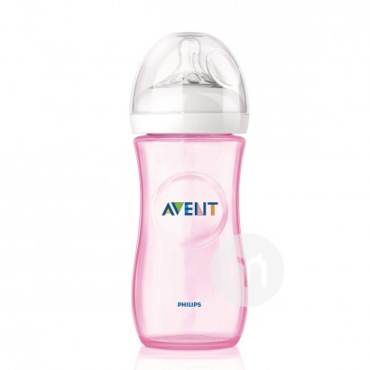 PHILIPS AVENTイギリスフィリップ新安怡広口径自然原生PP哺乳瓶ピンク330 ml