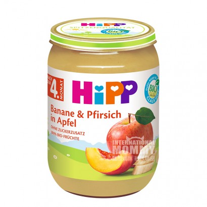 【2点】HiPPドイツ喜宝有機バナナ黄桃リンゴ泥