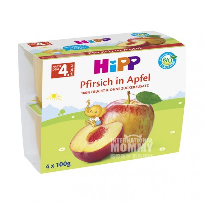 【2点】HiPPドイツ喜宝オーガニック黄桃リンゴ泥フルーツカップ