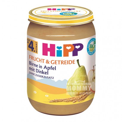 【2点】HiPPドイツ喜宝有機梨リンゴ穀物混合泥4ヶ月以上
