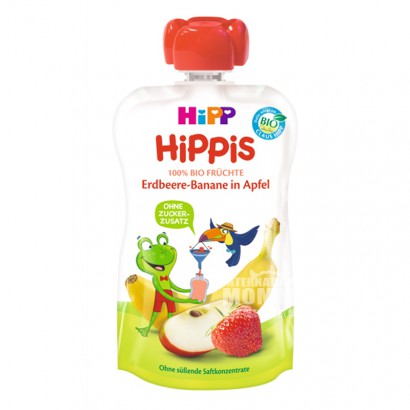 HiPPドイツ喜宝オーガニックイチゴバナナリンゴ吸楽12ヶ月以上*6
