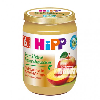 【2点】HiPPドイツ喜宝オーガニックマンゴー油桃リンゴ泥6ヶ月以上