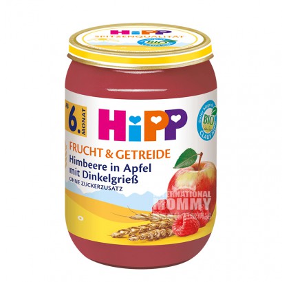 【2点】HiPPドイツ喜宝有機リンゴ複盆粗小麦粉混合泥6ヶ月以上