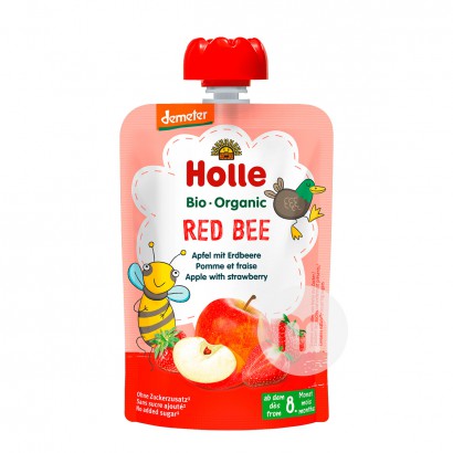Holleドイツケリーオーガニックイチゴリンゴ泥吸楽100 g*6