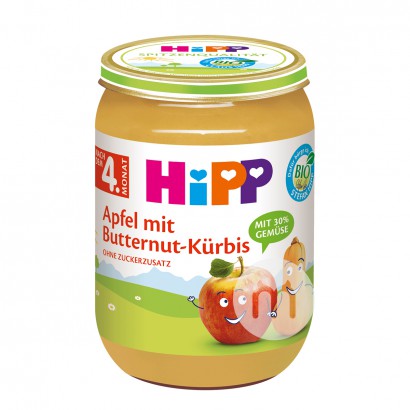 【2点】HiPPドイツ喜宝オーガニックリンゴ胡桃カボチャ泥4ヶ月以上