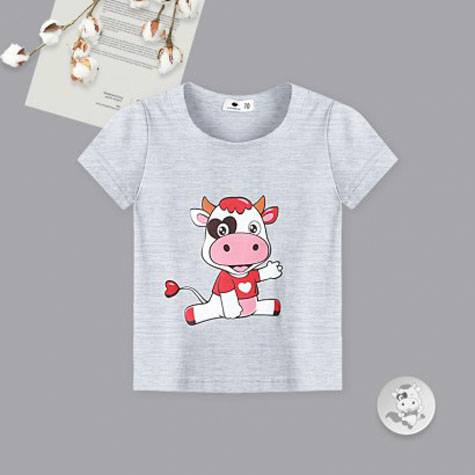 Verantwertung明徳は男女の赤ちゃんを担当してカジュアルなジャンプの子牛の夏の半袖のTシャツの灰色を担当します