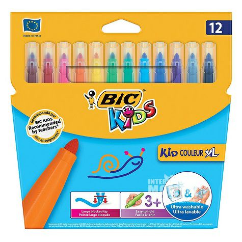 BIC KIDSフランス比克子供无毒无味赤ちゃん落書き12色水彩笔3歳以上