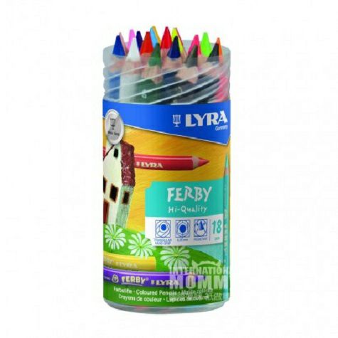 LYRAドイツ芸雅児童バケツ水溶性カラー鉛筆18本入り