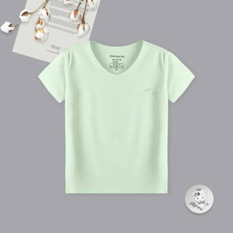 Verantwortung明徳は男女の赤ちゃんの多彩なキャンディ色の冷たい痕跡のないカジュアルなTシャツの緑を担当しています