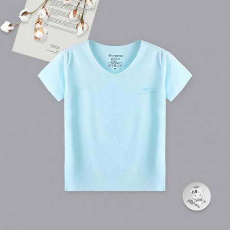 Verantwortung明徳は男女の赤ちゃんの多彩なキャンディ色の冷たい痕跡のないカジュアルなTシャツの青を担当しています