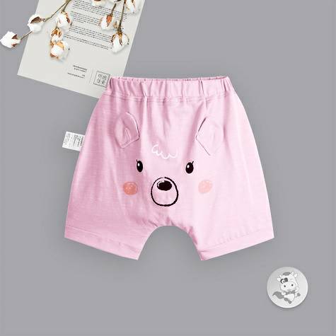Verantwortung明徳は女性の赤ちゃんのファッションのかわいい小さい耳の熊のハレンの5分のPPズボンのピンクを責めます