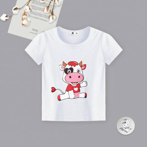 Verantwortung明徳は男女の赤ちゃんを担当してカジュアルなジャンプの子牛の夏の半袖のTシャツの白い