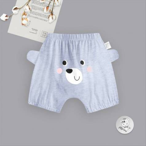 Verantwortung明徳は男女の赤ちゃんのファッションの側の耳の小さい熊のハレンの5分のPPズボンの灰色を担当します