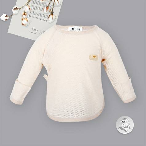 Verantwertung明徳は男女の赤ちゃんの有機彩綿の四季の薄い新生児のネットのガーゼの汗の布の上着を担当します