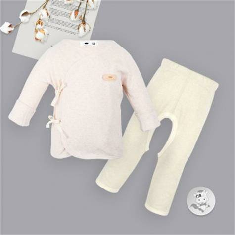 【2点】Verantwortung明徳は男女の赤ちゃんの新生児の有機彩綿のスーツを担当しています。四季の薄いネジの花の上着の浅いカレー色+春秋のズボンの親肌のふんどしズボン