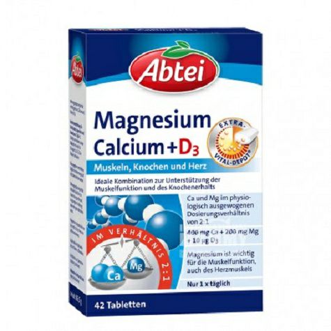 AbteiドイツAbteiビタミンD 3+カルシウムマグネシウム骨格維持健康栄養錠