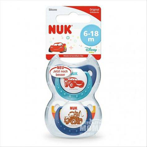 NUKドイツNUK限定版ディズニーピクサー自動車シリカゲル乳首6-18ヶ月2個入り