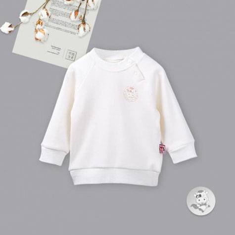 Verantwertung明徳は男女の赤ちゃんの有機綿の長袖のシャツの活力の純色を担当します
