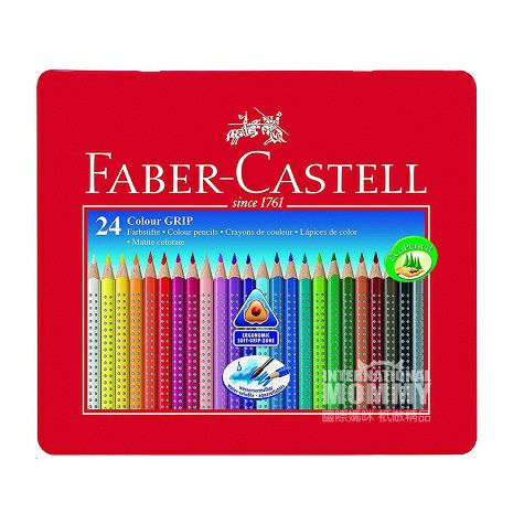 FABER-CASTELドイツグローブ24色ハンドル鉄箱カラー鉛筆