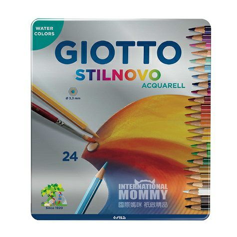 GIOTTOイタリアGIOTTO 24色鉄箱入り水溶性カラー鉛筆
