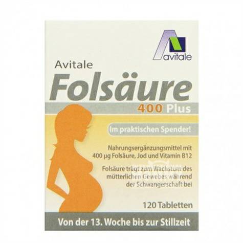 AvitaleドイツAvitale葉酸400 ug+ビタミンB 12+ヨウ素錠剤