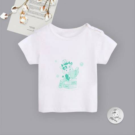 Verantwortung明徳は男女の赤ちゃんの中華の逸品の文化の精綿の夏の半袖のTシャツの原白を担当します