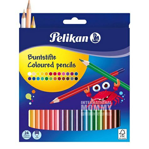 Pelikanドイツ百利金児童六角形木製カラー鉛筆24色