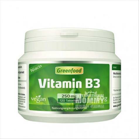 GreenfoodオランダGreenfoodビタミンB 3(ニコチン酸)250 mgカプセル120粒